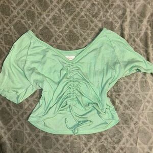 Aqua Green Ruched Top by Love